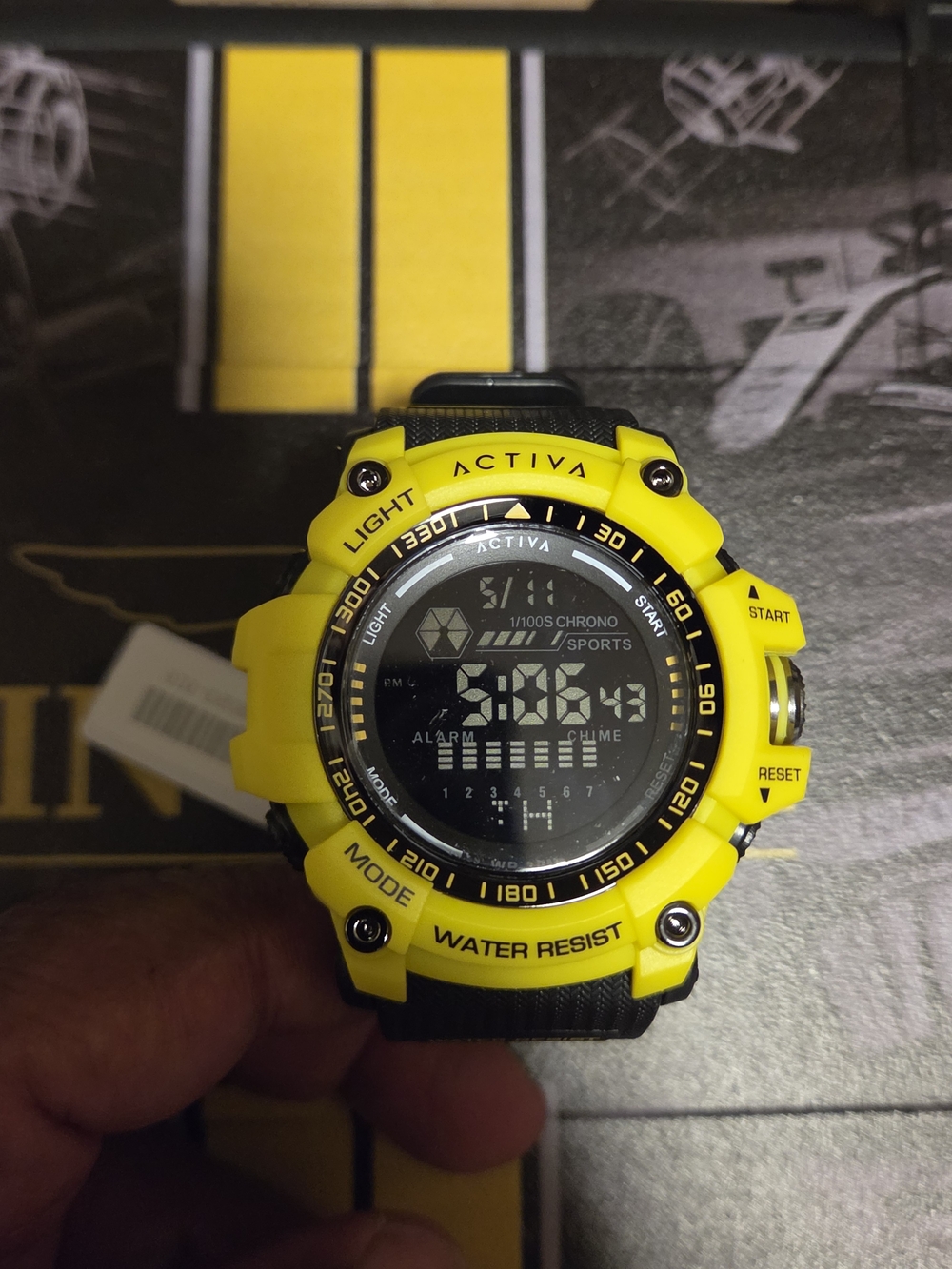 Ativa Bright Yellow Digital Sport Watch with Black Accents